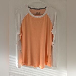 Patagonia Womens Shirt Tropic Comfort Crew Large Peach White Outdoors Long Sleev